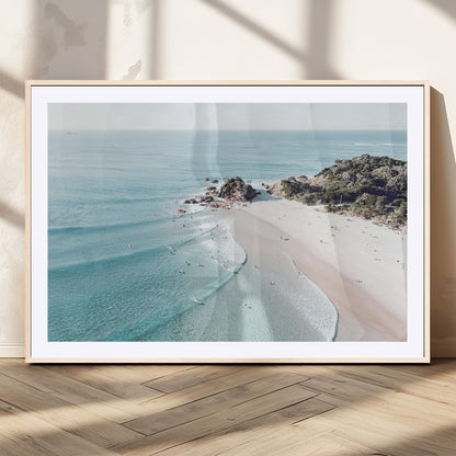 79395467-MGC-FP-36x24_Natural-Coastal Wall Art – Aerial Beach Canvas Print, Ocean Waves and Sandy Shore Photography Decor for Bedroom, Living Room, Office,