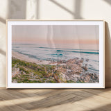 27332135-MGC-FP-36x24_Natural-Coastal Sunset Wall Art – Ocean Waves and Rocky Shore Canvas Print, Scenic Seaside Photography Decor for Bedroom, Living Room,