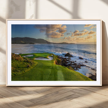 67486665-MGC-FP-36x24_Natural-Golf Course Wall Art – Pebble Beach Oceanfront Canvas Print, Coastal Fairway Photography Sports Decor for Living Room, Office, Man