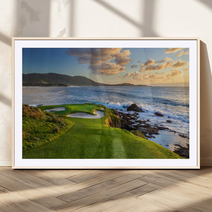 67486665-MGC-FP-36x24_Natural-Golf Course Wall Art – Pebble Beach Oceanfront Canvas Print, Coastal Fairway Photography Sports Decor for Living Room, Office, Man
