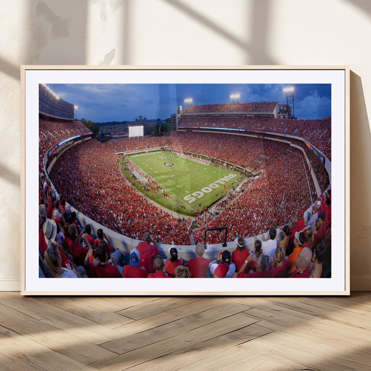 10244378-MGV-CV-36X24-Sanford Stadium Wall Art – Georgia Bulldogs Football Panoramic Evening Canvas Print, College Game Day Decor for Man Cave, Bar, or