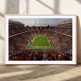 37160229-MGC-FP-36x24_Natural-Neyland Stadium Wall Art – Panoramic Tennessee Volunteers Sunset Canvas Print, Checkerboard Crowd Football Game Day Decor for