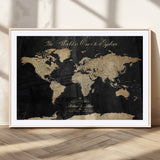 98947257-MGC-FP-36x24_Natural-Personalized World Map Wall Art – Vintage Black Adventure Travel Map with Custom Names, Elegant Push Pin Canvas for Couples Home