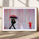 69505-MGV-CV-36X24-Graffiti Girl Wall Art Canvas Print, Framed Urban Contrast Art Picture Print, Vibrant Graffiti Perfect Urban Pop Decor Artwork