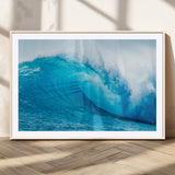 15566-MGV-CV-36X24-Ocean Wave Wall Art Canvas Print, Framed Curling Wave Art Picture Print, Vibrant Surf Wave Perfect Coastal Surf Decor Artwork