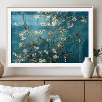 91714-MGV-CV-36X24-Almond Blossoms Wall Art – Handcrafted Van Gogh Inspired Floral Canvas Print, Beautiful Nature Decor for Living Room, Bedroom, or