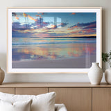 64882-MGV-CV-36X24-Tranquil Sunset Beach Wall Art – Panoramic Ocean Reflection Canvas Print, Calm Coastal Decor for Bedroom, Living Room or Office