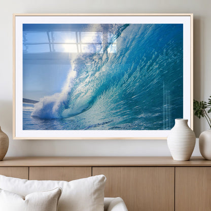 37494-MGC-FP-36x24_Natural-Ocean Wave Canvas Art – Stunning Blue Wave Photography, Coastal Wall Decor for Living Room, Bedroom or Office