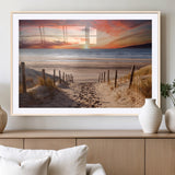 78111-MGC-FP-36x24_Natural-Sunset Pathway Wall Art – Panoramic Coastal Canvas Print, Tranquil Beach Decor for Living Room, Office or Bedroom