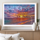 72836-MGC-FP-36x24_Natural-Fiery Sunset Beach Wall Art – Panoramic Vibrant Ocean Canvas Print, Dramatic Coastal Decor for Living Room, Bedroom or Office