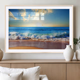 50522-MGC-FP-36x24_Natural-Ocean Sunrise Wall Art – Peaceful Beach Waves and Golden Horizon Canvas Print, Coastal Seascape Decor for Home or Office