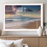 42253-MGC-FP-36x24_Natural-Serene Beach Waves Wall Art – Tranquil Ocean Horizon Canvas Print, Coastal Seascape Decor for Living Room or Office Wall