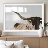 35866-MGV-CV-36X24-Texas Longhorn Wall Art – Rustic Western Bull Canvas Print, Farmhouse Animal Photography Decor for Living Room, Office, or Ranch
