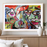 37796-MGV-CV-36X24-Picasso Style Wall Art Canvas Print, Framed Picasso Art Picture Print, Picasso Cubism Perfect Modern Abstract Decor Artwork
