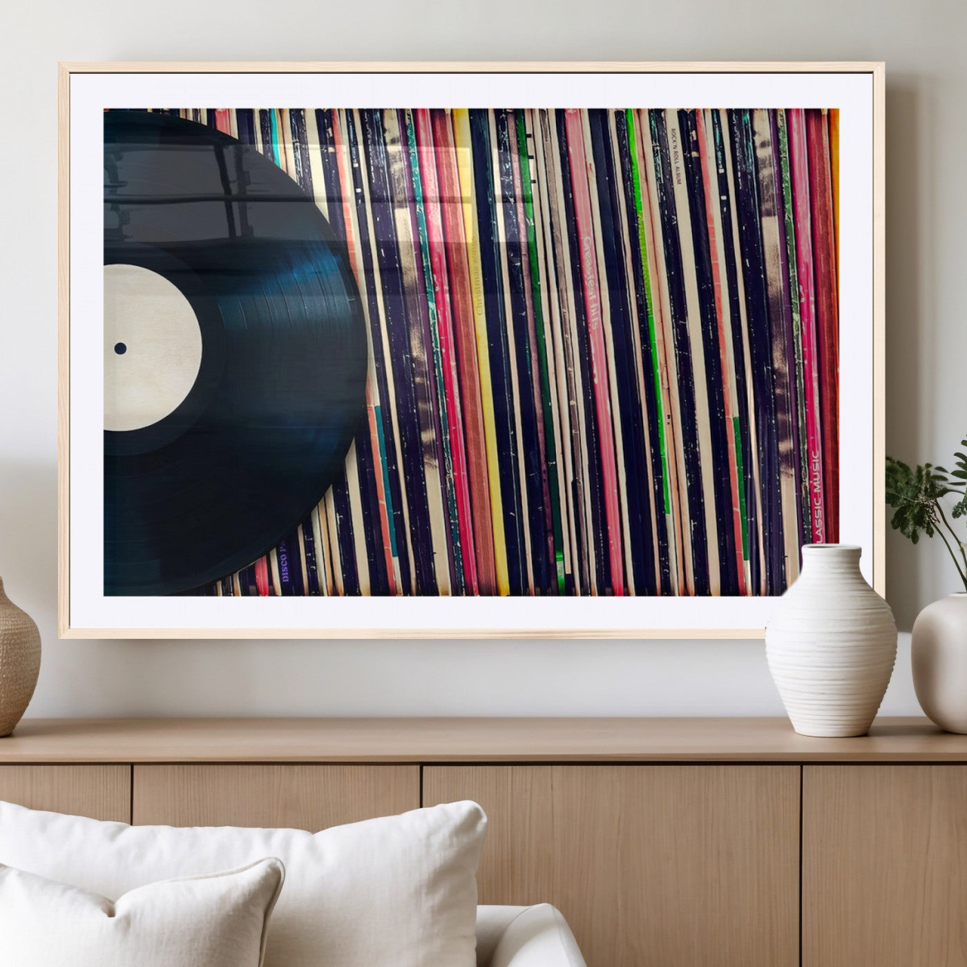 45029-MGV-CV-36X24-Misty Pine Forest Wall Art – Black and White Landscape Canvas Print, Foggy Trees Nature Photography, Modern Minimalist Decor for