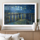 94605-MGV-CV-36X24-Starry Night Over the Rhone Wall Art – Vincent van Gogh Canvas Print, Famous Impressionist Painting for Living Room, Office