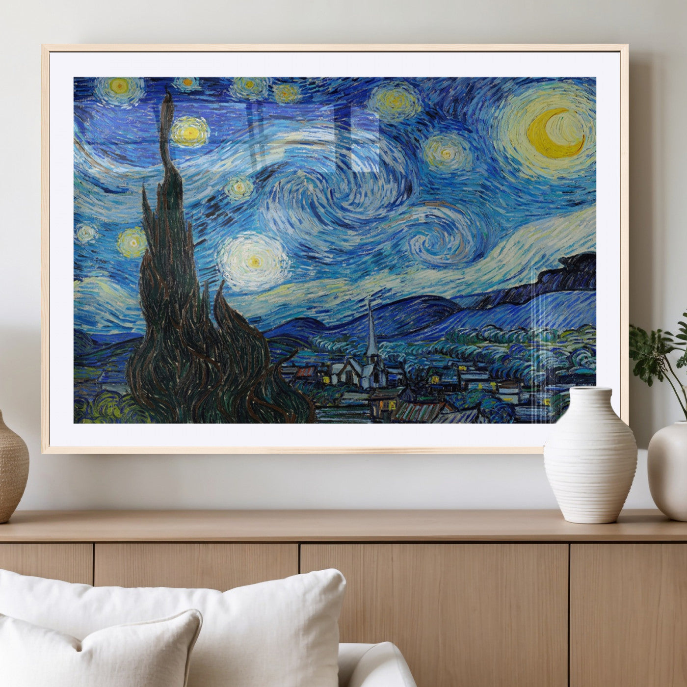 39177-MGV-CV-36X24-Starry Night Wall Art – Vincent van Gogh Famous Painting Canvas Print, Timeless Starry Sky Decor for Living Room, Bedroom or
