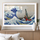 19450-MGV-CV-36X24-Great Wave Adventure Wall Art – Japanese Style Ocean Canvas Print, Fantasy Sailing Decor for Living Room, Bedroom or Office