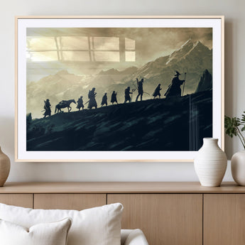 41574-MGV-CV-36X24-Fellowship Journey Wall Art – Epic Fantasy Adventure Canvas Print, Mountain Landscape Decor for Living Room, Office or Man Cave