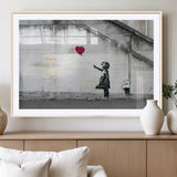 50559-MGV-CV-36X24-Banksy Girl with Balloon Wall Art – Famous Street Graffiti Canvas Print, Modern Urban Artwork for Living Room, Bedroom or Office