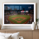 38612-MGV-CV-36X24-Busch Stadium Wall Art Canvas Print, Framed Missouri Stadium Art Picture Print, Busch Stadium Field Perfect Sports Room Decor