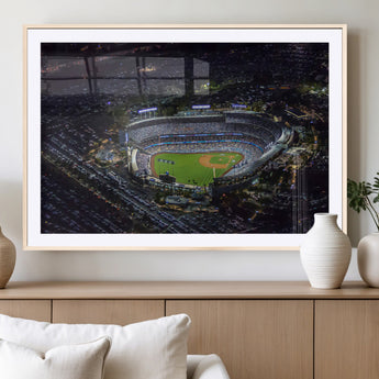 16515-MGV-CV-36X24-Dodgers Stadium Wall Art Canvas Print, Framed Baseball Stadium Art Picture Print, Dodgers Field Perfect Sport Room Decor Artwork