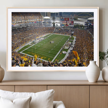 51419-MGC-FP-36x24_Natural-Heinz Field Wall Art Canvas Print, Framed Pittsburgh Stadium Field Art Picture Print, Heinz Stadium Field Perfect Sports Room
