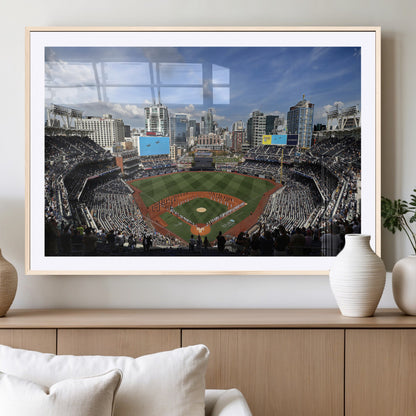 87122-MGC-FP-36x24_Natural-Petco Park Field Wall Art Canvas Print, Framed San Diego Stadium Art Picture Print, Petco Park Stadium Perfect Sport Room Decor