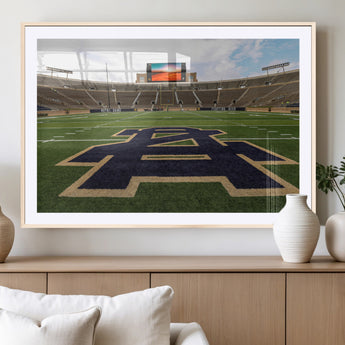 52835-MGC-FP-36x24_Natural-Notre Dame Stadium Wall Art Canvas Print, Framed Indiana Stadium Art Picture Print, Notre Dame Field Perfect Sport Room Decor