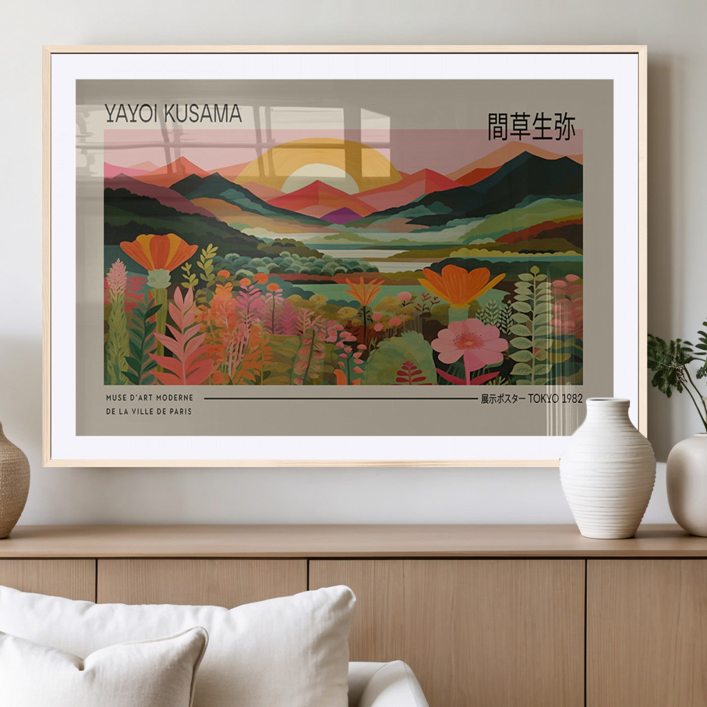 17753-MGV-CV-36X24-Floral Sunset Landscape Wall Art – Panoramic Nature Canvas Print, Vibrant Botanical Artwork for Living Room, Bedroom, Office, or