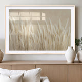 81444-MGV-CV-36X24-Pampas Grass Wall Art Canvas Print, Framed Beige Pampas Grass Art Picture Print, Minimalist Beige Perfect Minimalist Nature Decor