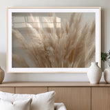 50300-MGC-FP-36x24_Natural-Pampas Grass Wall Art Canvas Print, Framed Minimalist Pampas Grass Art Picture Print, Beige Pampas Grass Perfect Minimalist Boho