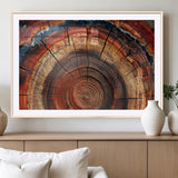 28555-MGV-CV-36X24-Tree Ring Wall Art – Rustic Wood Grain Canvas Print, Natural Texture Abstract Artwork Poster for Living Room, Bedroom, Office,