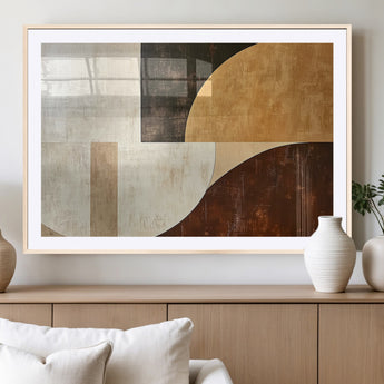 15030-MGC-FP-36x24_Natural-Wabi Sabi Wall Art Canvas Print, Framed Modern Abstract Art Picture Print, Minimalist Zen Perfect Minimalist Modern Decor Artwork