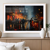 32816-MGV-CV-36X24-City Jazz Night Wall Art – Modern Abstract Urban Street Scene Canvas Print, Moody Music-Themed Decor for Living Room, Office, or