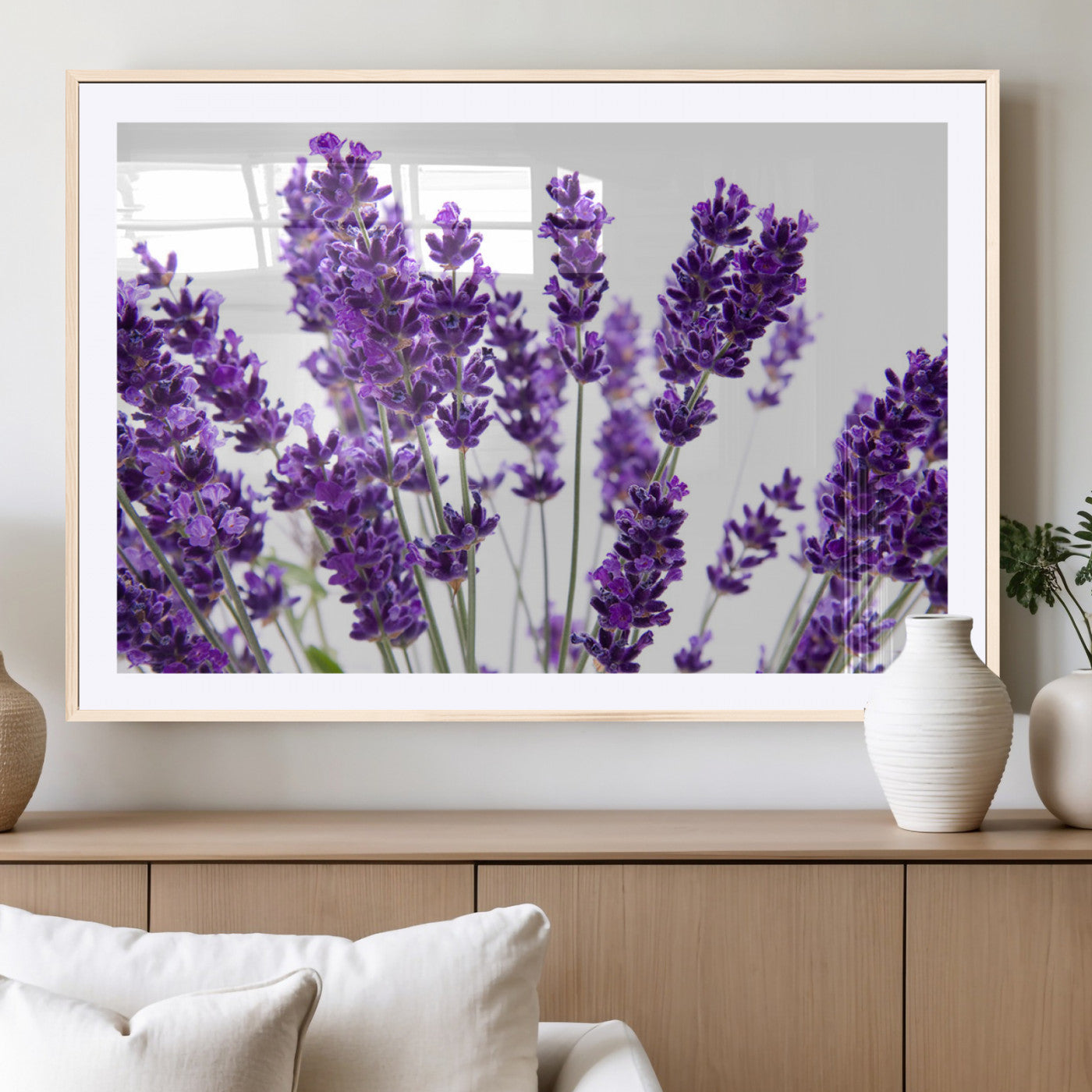76859-MGC-FP-36x24_Natural-Lavender Flower Wall Art – Botanical Canvas Print Featuring Purple Floral Bouquet, Nature Inspired Artwork for Living Room,