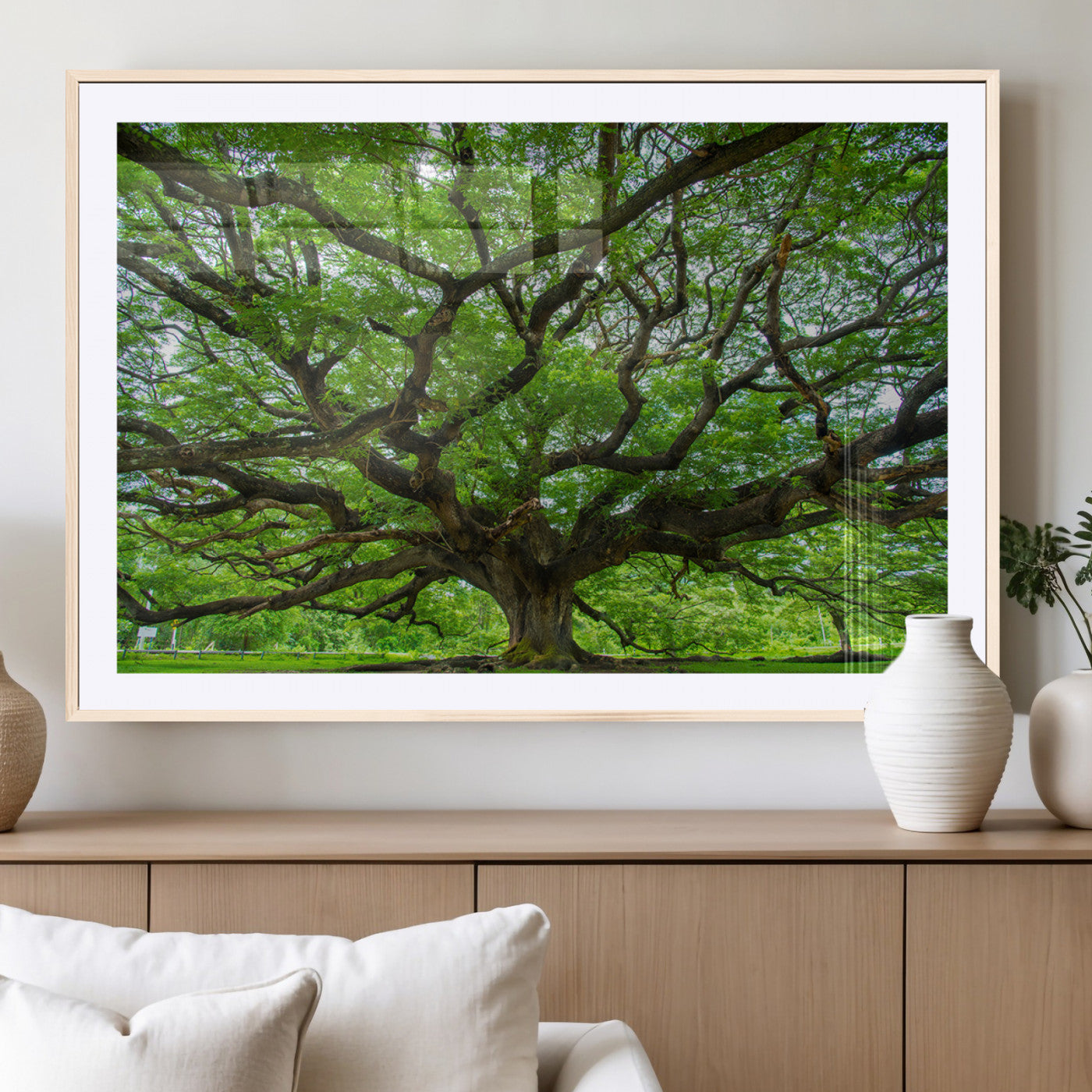 49375306-MGC-FP-36x24_Natural-Ancient Tree Wall Art Canvas Print, Framed Sprawling Branches Art Picture Print, Gnarling Tree Perfect Earthy Natural Decor