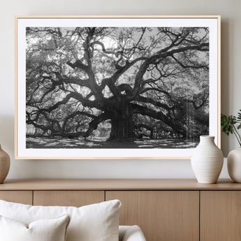 81655611-MGC-FP-36x24_Natural-Ancient Oak Wall Art Canvas Print, Framed Twisted Branches Art Picture Print, Gnarled Tree Perfect Moody Nature Decor Artwork