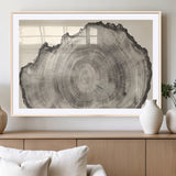 98921313-MGV-CV-36X24-Tree Ring Wall Art Canvas Print, Framed Wood Slice Art Picture Print, Minimalist Wood Perfect Rustic Academic Decor Artwork