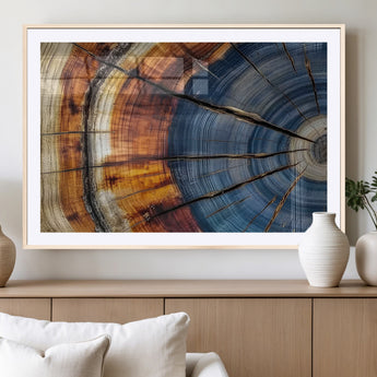 96890915-MGC-FP-36x24_Natural-Abstract Tree Ring Wall Art – Rustic Nature Canvas Print with Wood Grain Texture, Modern Earth Tone Artwork for Office, Living