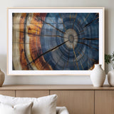 82059233-MGV-CV-36X24-Rustic Tree Ring Wall Art – Natural Wood Texture Canvas Print, Framed Abstract Tree Stump for Farmhouse, Log Cabin, Wooden House