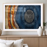 84489410-MGV-CV-36X24-Framed Abstract Tree Ring Wall Art Print, Natural Rustic Wood Texture Canvas Print, Wood Tree Stump Farmhouse, Log Cabin Wooden