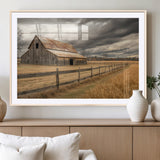 26821575-MGC-FP-36x24_Natural-Old Barn Wall Art Canvas Print, Framed Rustic Barn Art Picture Print, Moody Farm Perfect Rustic Farmhouse Decor Artwork