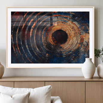 10017879-MGC-FP-36x24_Natural-Wood Tree Ring Wall Art Canvas Print, Framed Natural Wood Art Picture Print, Rustic Tree Slice Perfect Rustic Decor Artwork