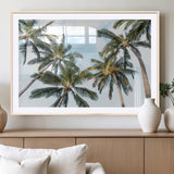 87247012-MGV-CV-36X24-Skyward Palm Trees Wall Art Canvas Print, Framed Tropical Sky Art Picture Print, Coconut Palm Perfect Tropical Skyview Decor