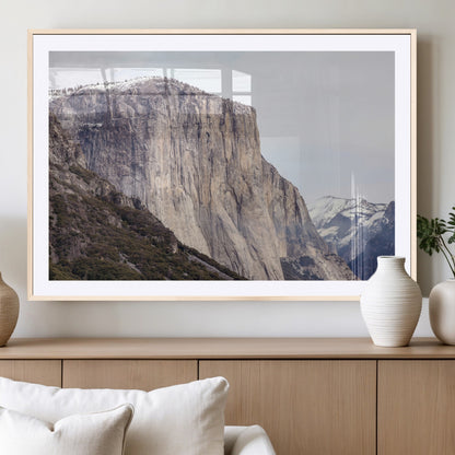 74506434-MGC-FP-36x24_Natural-El Capitan Wall Art Canvas Print, Framed Yosemite Cliff Art Picture Print, Sierra Nevada Perfect Sierra Minimalism Decor Artwork
