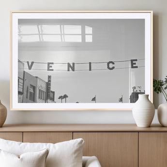 68254589-MGV-CV-36X24-Venice Sign Wall Art Canvas Print, Framed Venice Letters Art Picture Print, Los Angeles Perfect Minimalist Urban Decor Artwork