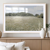 43258946-MGV-CV-36X24-Daisy Field Wall Art Canvas Print, Framed Pastel Flower Art Picture Print, Meadow Bloom Perfect Scandinavian Minimalist Decor
