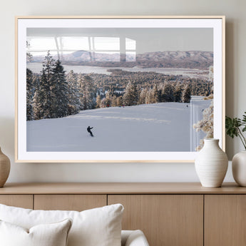 79857868-MGV-CV-36X24-Snowy Mountain Wall Art Canvas Print, Framed Ski Slope Art Picture Print, Winter Forest Perfect Modern Rustic Decor Artwork