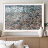 26580287-MGV-CV-36X24-Clear Water Wall Art Canvas Print, Framed Sunlit Ripples Art Picture Print, Ocean Texture Perfect Modern Coastal Decor Artwork